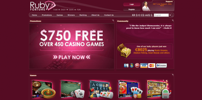 Ruby Fortune casino glavna stranica casino igara